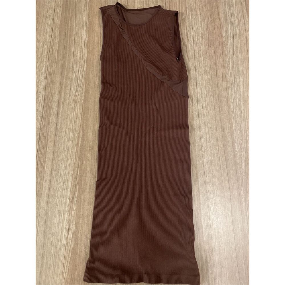 Free People Intimately Dress Size M/L Chocolate/Brown Fitted Stretch‎ NWOT